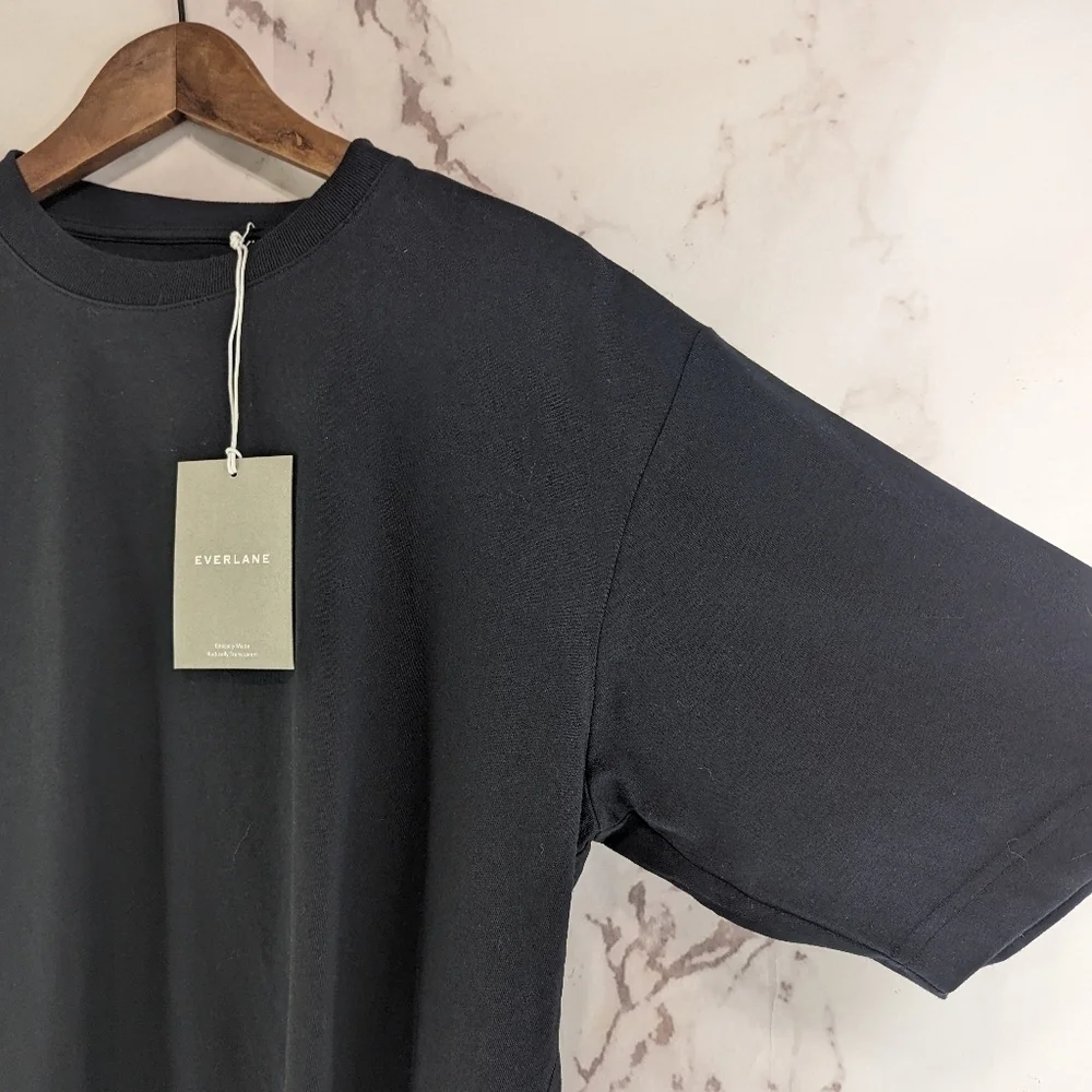 Everlane T Shirt Mens Medium Black Short Sleeve The Premium Weight Tee - Picture 13 of 14